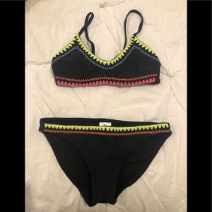 Xhilaration neon and black crochet bikini!!!